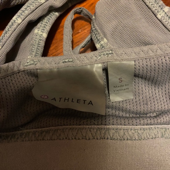 Athleta Womens Gray And White Striped Wireless Lined Sports Bra Size S - Picture 4 of 6